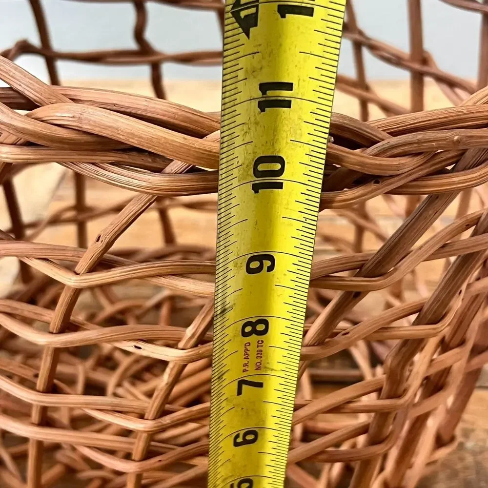 Natural Hand Woven Open Weave Basket with Side Handles Planter Cover Decor